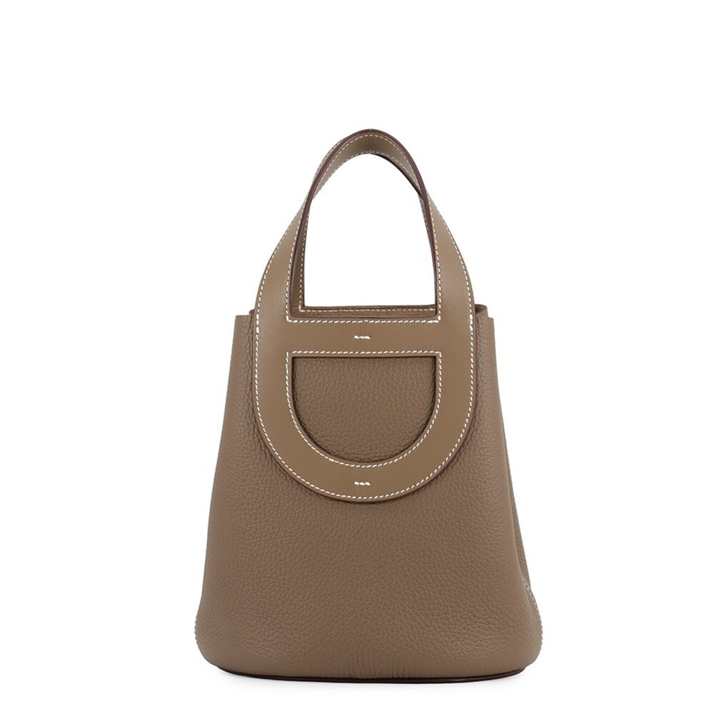 Hermes In the Loop 18 Tote Bag, Etoupe, Taurillon Clemence Leather, Swift B S...